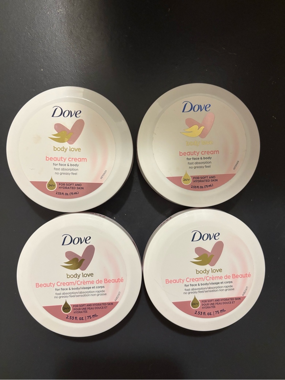 Body Love Beauty Cream Travel Size Moisturizer Lot of 4 – 2.53 oz Each